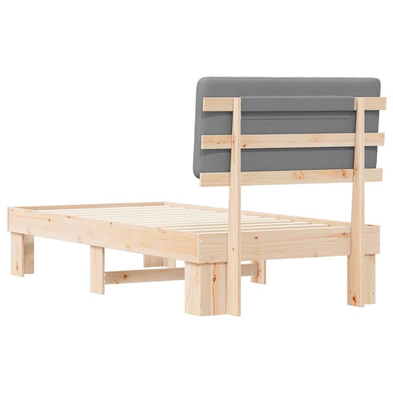 Casa si Gradina - Mobilier - Paturi si accesorii - Paturi - Cadru de pat cu tablie tapitata Gri deschis 75 x 190 cm - Infinity.ro