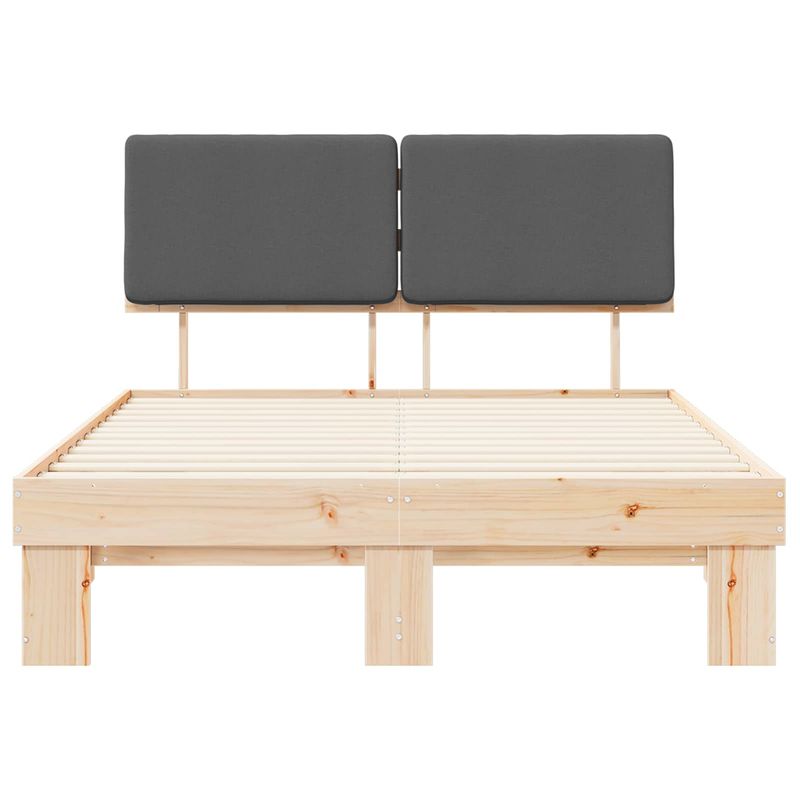 Casa si Gradina - Mobilier - Paturi si accesorii - Paturi - Cadru de pat cu tablie tapitata Gri inchis 140 x 190 cm - Infinity.ro