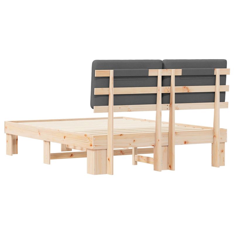 Casa si Gradina - Mobilier - Paturi si accesorii - Paturi - Cadru de pat cu tablie tapitata Gri inchis 140 x 190 cm - Infinity.ro