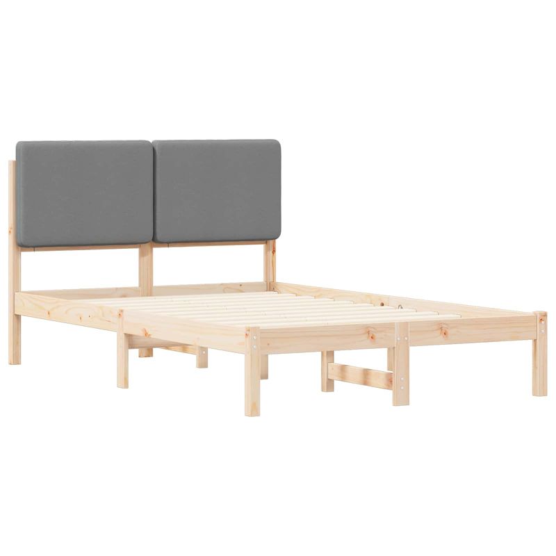 Casa si Gradina - Mobilier - Paturi si accesorii - Paturi - Cadru de pat cu tablie tapitata Gri deschis 120 x 190 cm - Infinity.ro