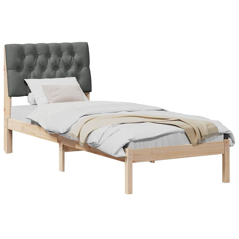 Casa si Gradina - Mobilier - Paturi si accesorii - Paturi - Cadru de pat cu tablie tapitata cu headboard Maro 80 x 200 cm - Infinity.ro