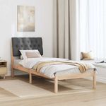 Casa si Gradina - Mobilier - Paturi si accesorii - Paturi - Cadru de pat cu tablie tapitata cu headboard Maro 80 x 200 cm - Infinity.ro