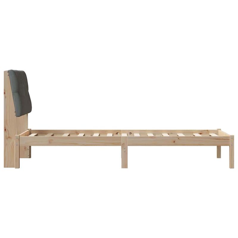 Casa si Gradina - Mobilier - Paturi si accesorii - Paturi - Cadru de pat cu tablie tapitata cu headboard Maro 80 x 200 cm - Infinity.ro