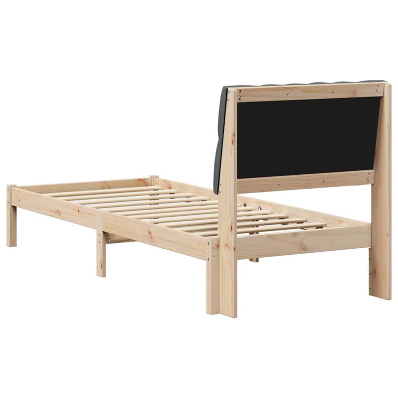 Casa si Gradina - Mobilier - Paturi si accesorii - Paturi - Cadru de pat cu tablie tapitata cu headboard Maro 80 x 200 cm - Infinity.ro