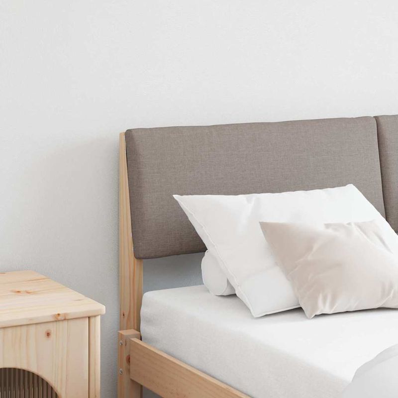 Casa si Gradina - Mobilier - Paturi si accesorii - Accesorii paturi - Tablie de pat tapitata Gri taupe 150 cm Lemn de pin masiv - Infinity.ro