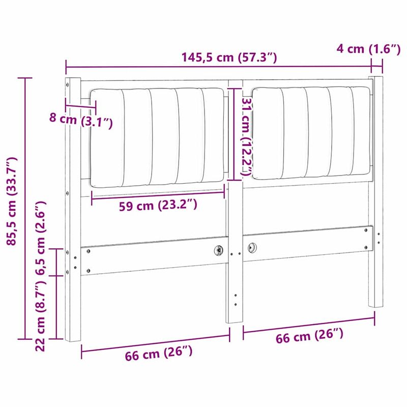 Casa si Gradina - Mobilier - Paturi si accesorii - Accesorii paturi - Tablie de pat tapitata cu Tablie de pat Maro 120 cm Lemn de pin masiv - Infinity.ro