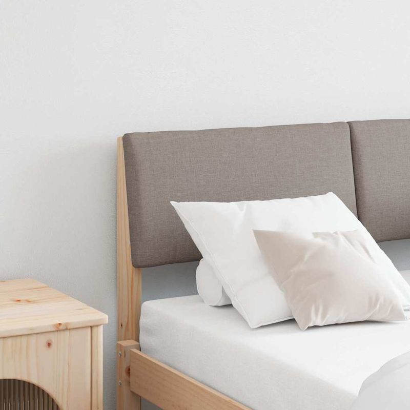 Casa si Gradina - Mobilier - Paturi si accesorii - Accesorii paturi - Tablie de pat tapitata Gri taupe 120 cm Lemn de pin masiv - Infinity.ro