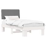 Casa si Gradina - Mobilier - Paturi si accesorii - Paturi - Cadru de pat cu tablie tapitata Gri deschis 90 x 200 cm - Infinity.ro