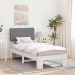 Casa si Gradina - Mobilier - Paturi si accesorii - Paturi - Cadru de pat cu tablie tapitata Gri deschis 90 x 200 cm - Infinity.ro