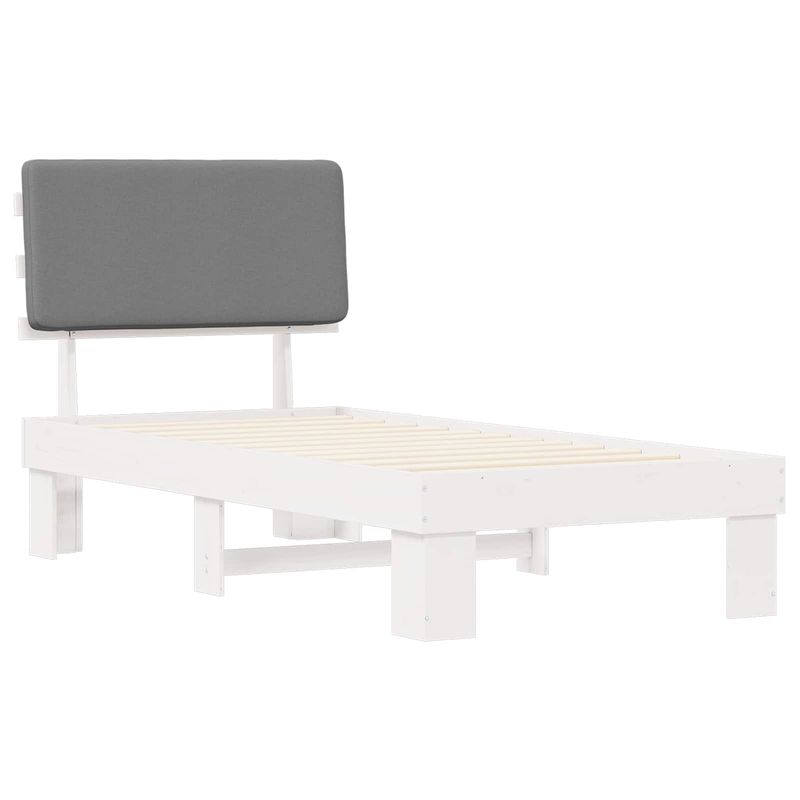 Casa si Gradina - Mobilier - Paturi si accesorii - Paturi - Cadru de pat cu tablie tapitata Gri deschis 90 x 200 cm - Infinity.ro