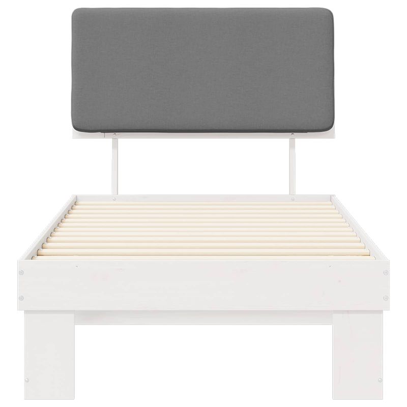 Casa si Gradina - Mobilier - Paturi si accesorii - Paturi - Cadru de pat cu tablie tapitata Gri deschis 90 x 200 cm - Infinity.ro