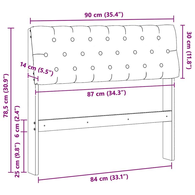 Casa si Gradina - Mobilier - Paturi si accesorii - Accesorii paturi - Tablie de pat tapitata Gri taupe 90 cm Lemn de pin masiv - Infinity.ro