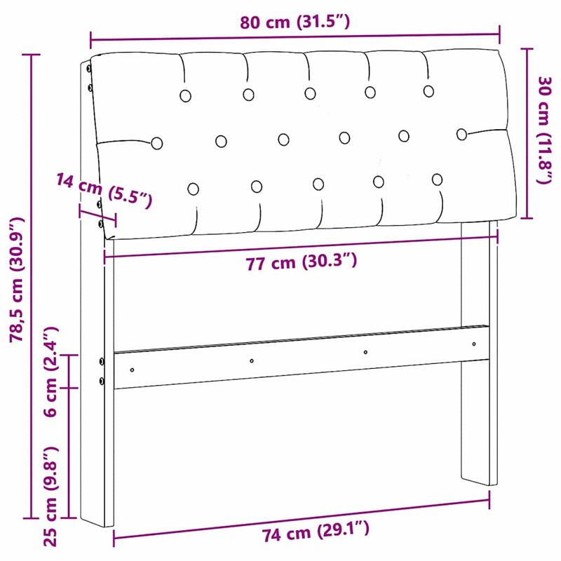 Casa si Gradina - Mobilier - Paturi si accesorii - Accesorii paturi - Tablie de pat tapitata Gri deschis 80 cm Lemn de pin masiv - Infinity.ro