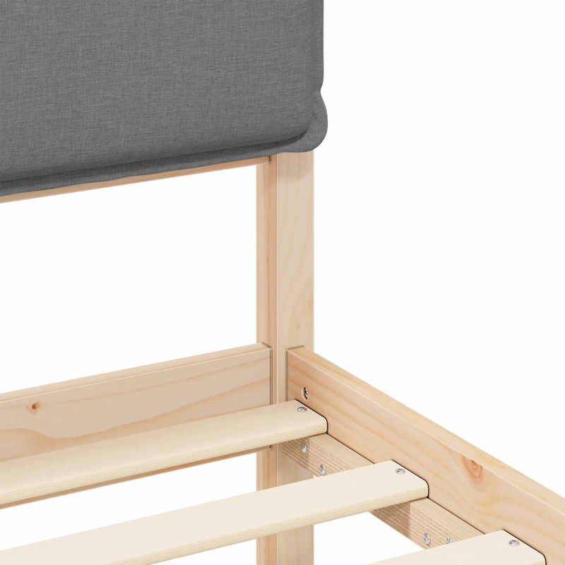 Casa si Gradina - Mobilier - Paturi si accesorii - Paturi - Cadru de pat cu tablie tapitata Gri deschis 135 x 190 cm - Infinity.ro