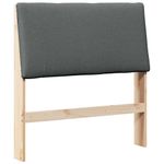 Casa si Gradina - Mobilier - Paturi si accesorii - Accesorii paturi - Tablie de pat tapitata Gri inchis 90 cm Lemn de pin masiv - Infinity.ro