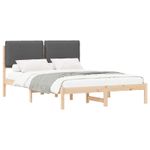 Casa si Gradina - Mobilier - Paturi si accesorii - Paturi - Cadru de pat cu tablie tapitata Gri inchis 140 x 190 cm - Infinity.ro