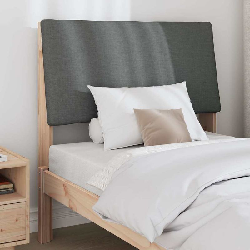 Casa si Gradina - Mobilier - Paturi si accesorii - Accesorii paturi - Tablie de pat tapitata Gri inchis 90 cm Lemn de pin masiv - Infinity.ro