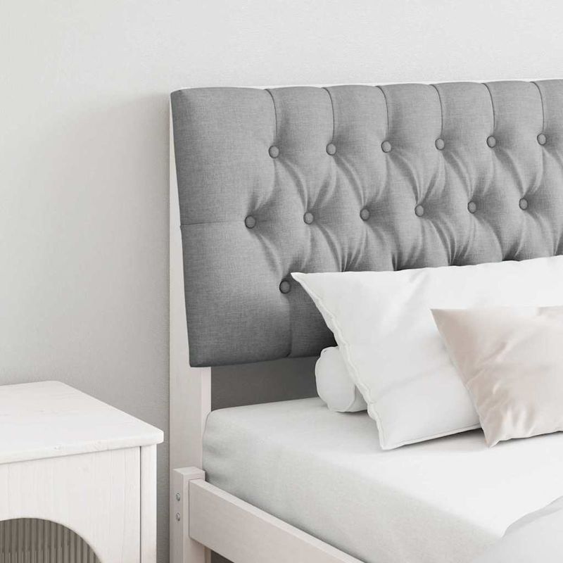 Casa si Gradina - Mobilier - Paturi si accesorii - Accesorii paturi - Tablie de pat tapitata Gri deschis 200 cm Lemn de pin masiv - Infinity.ro