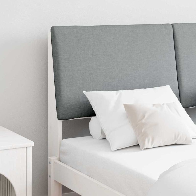 Casa si Gradina - Mobilier - Paturi si accesorii - Accesorii paturi - Tablie de pat tapitata Gri deschis 150 cm Lemn de pin masiv - Infinity.ro