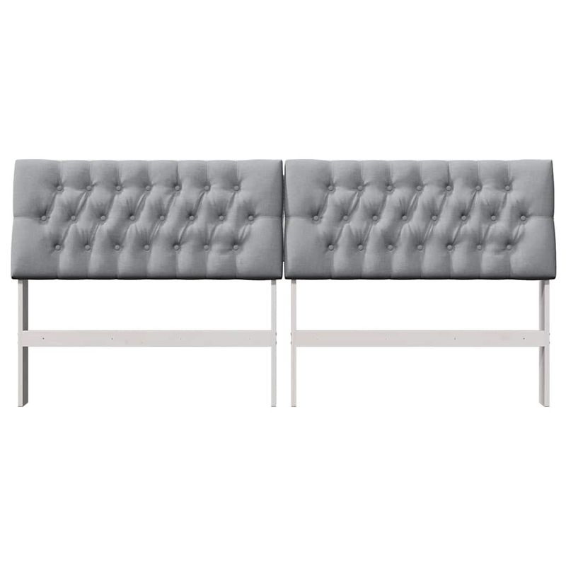 Casa si Gradina - Mobilier - Paturi si accesorii - Accesorii paturi - Tablie de pat tapitata Gri deschis 200 cm Lemn de pin masiv - Infinity.ro