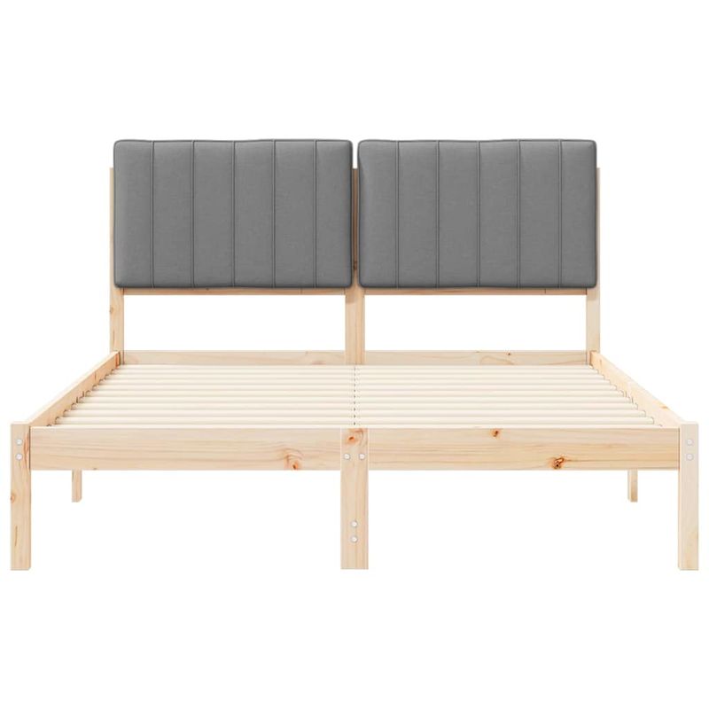 Casa si Gradina - Mobilier - Paturi si accesorii - Paturi - Cadru de pat cu tablie tapitata Gri deschis 140 x 200 cm - Infinity.ro
