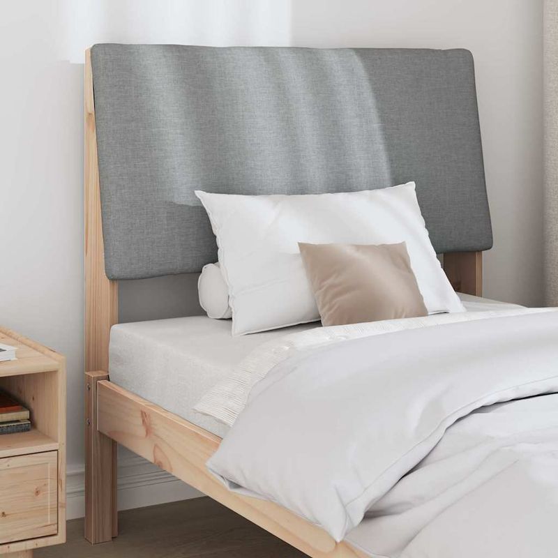 Casa si Gradina - Mobilier - Paturi si accesorii - Accesorii paturi - Tablie de pat tapitata Gri deschis 90 cm Lemn de pin masiv - Infinity.ro