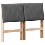 Casa si Gradina - Mobilier - Paturi si accesorii - Accesorii paturi - Tablie de pat tapitata Gri inchis 120 cm Lemn de pin masiv - Infinity.ro