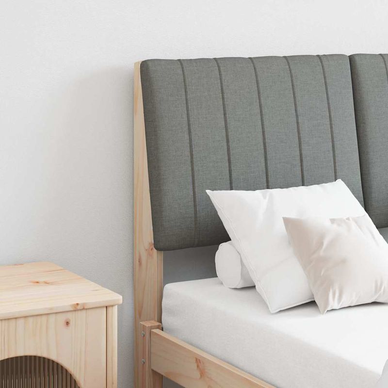 Casa si Gradina - Mobilier - Paturi si accesorii - Accesorii paturi - Tablie de pat tapitata Gri inchis 120 cm Lemn de pin masiv - Infinity.ro
