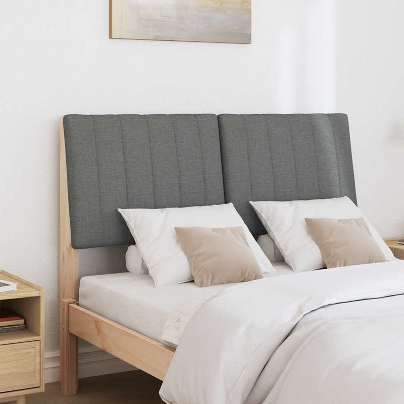 Casa si Gradina - Mobilier - Paturi si accesorii - Accesorii paturi - Tablie de pat tapitata Gri inchis 120 cm Lemn de pin masiv - Infinity.ro