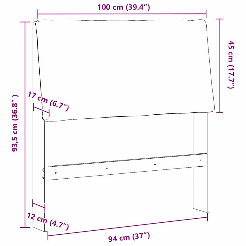 Casa si Gradina - Mobilier - Paturi si accesorii - Accesorii paturi - Tablie de pat tapitata Gri deschis 100 cm Lemn de pin masiv - Infinity.ro