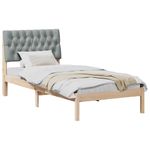 Casa si Gradina - Mobilier - Paturi si accesorii - Paturi - Cadru de pat cu tablie tapitata cu headboard Maro 90 x 200 cm - Infinity.ro