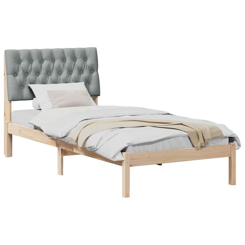 Casa si Gradina - Mobilier - Paturi si accesorii - Paturi - Cadru de pat cu tablie tapitata cu headboard Maro 90 x 200 cm - Infinity.ro