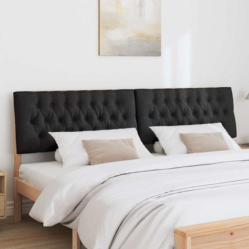 Casa si Gradina - Mobilier - Paturi si accesorii - Accesorii paturi - Tablie de pat tapitata Negru 200 cm Lemn de pin masiv - Infinity.ro