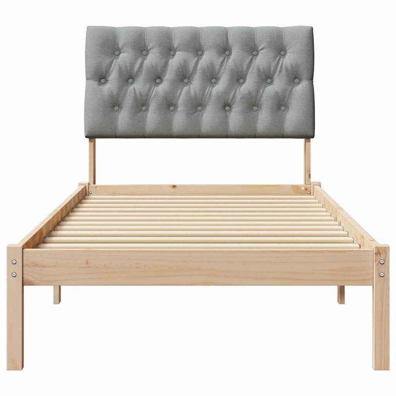 Casa si Gradina - Mobilier - Paturi si accesorii - Paturi - Cadru de pat cu tablie tapitata cu headboard Maro 90 x 200 cm - Infinity.ro