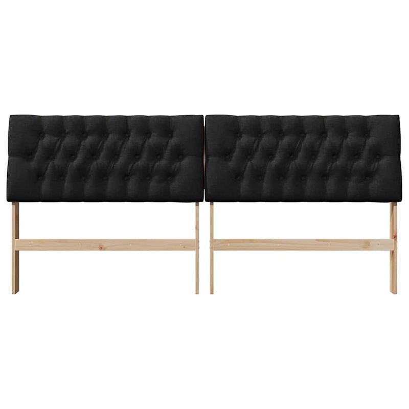 Casa si Gradina - Mobilier - Paturi si accesorii - Accesorii paturi - Tablie de pat tapitata Negru 200 cm Lemn de pin masiv - Infinity.ro