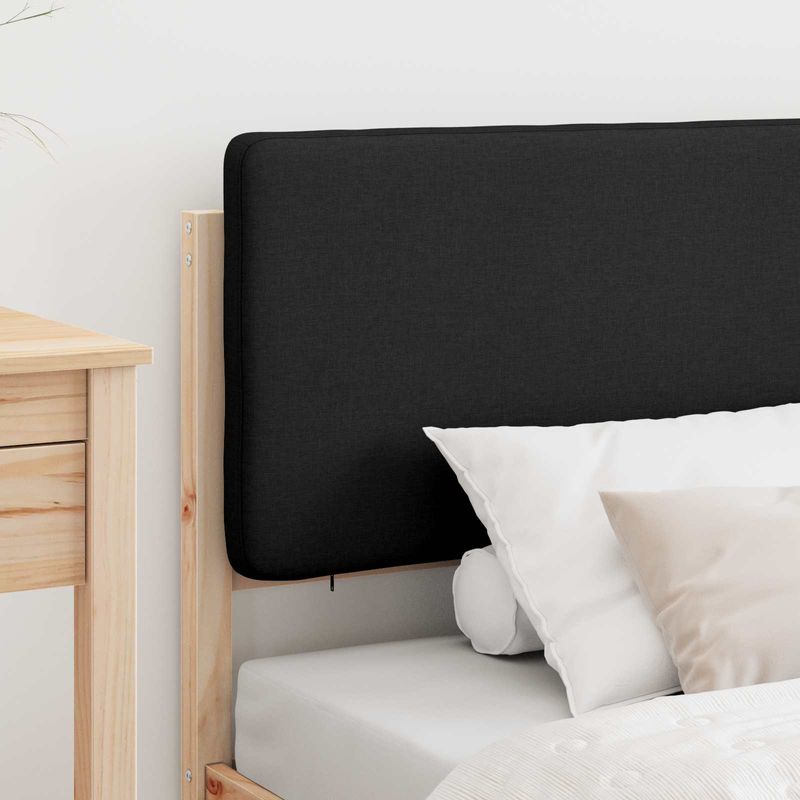 Casa si Gradina - Mobilier - Paturi si accesorii - Paturi - Cadru de pat cu tablie tapitata cu headboard Negru 90 x 190 cm - Infinity.ro