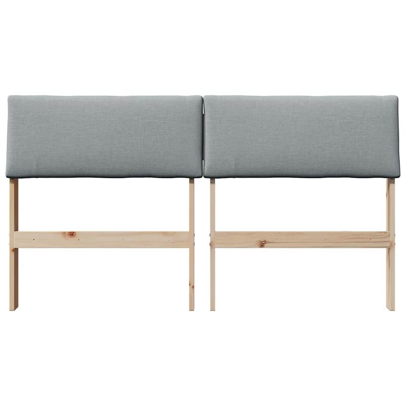 Casa si Gradina - Mobilier - Paturi si accesorii - Accesorii paturi - Tablie de pat tapitata Gri deschis 140 cm Lemn de pin masiv - Infinity.ro