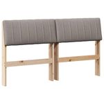 Casa si Gradina - Mobilier - Paturi si accesorii - Accesorii paturi - Tablie de pat tapitata Gri taupe 135 cm Lemn de pin masiv - Infinity.ro