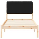 Casa si Gradina - Mobilier - Paturi si accesorii - Paturi - Cadru de pat cu tablie tapitata cu headboard Negru 90 x 190 cm - Infinity.ro