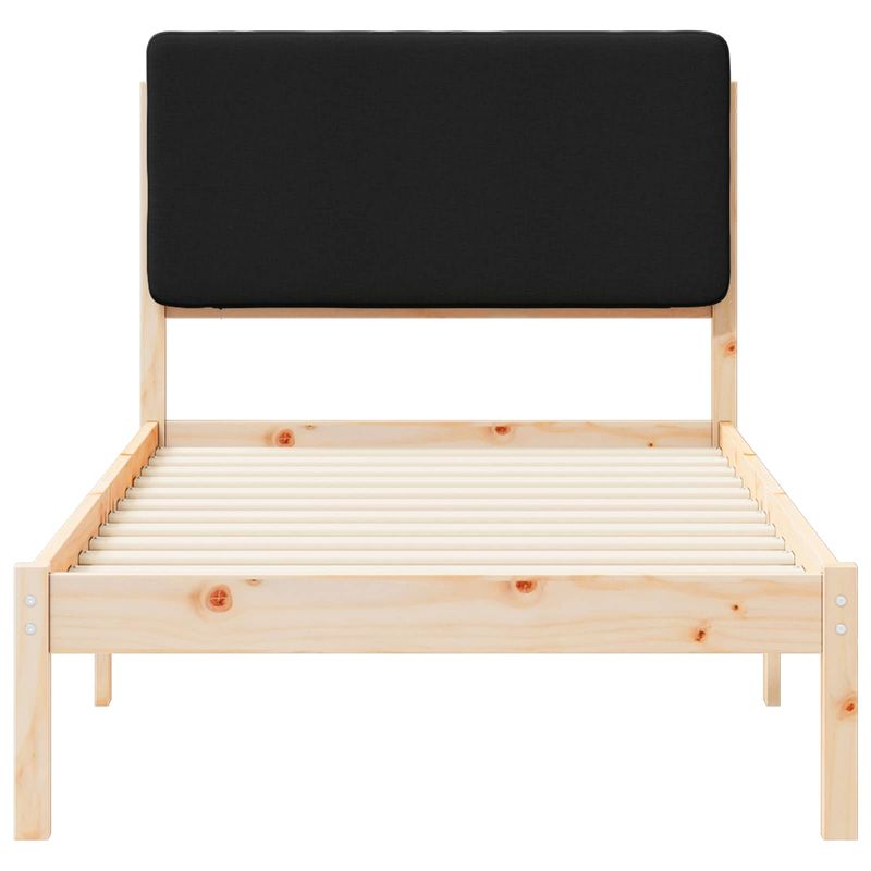 Casa si Gradina - Mobilier - Paturi si accesorii - Paturi - Cadru de pat cu tablie tapitata cu headboard Negru 90 x 190 cm - Infinity.ro
