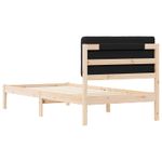 Casa si Gradina - Mobilier - Paturi si accesorii - Paturi - Cadru de pat cu tablie tapitata cu headboard Negru 90 x 190 cm - Infinity.ro