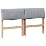 Casa si Gradina - Mobilier - Paturi si accesorii - Accesorii paturi - Tablie de pat tapitata Gri deschis 140 cm Lemn de pin masiv - Infinity.ro