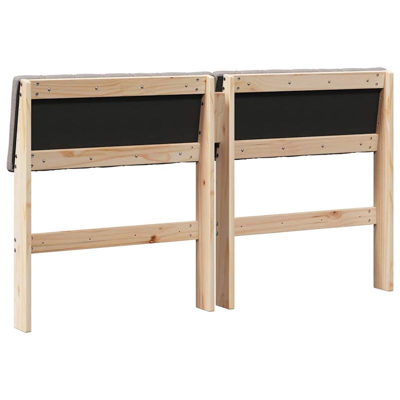 Casa si Gradina - Mobilier - Paturi si accesorii - Accesorii paturi - Tablie de pat tapitata Gri taupe 135 cm Lemn de pin masiv - Infinity.ro