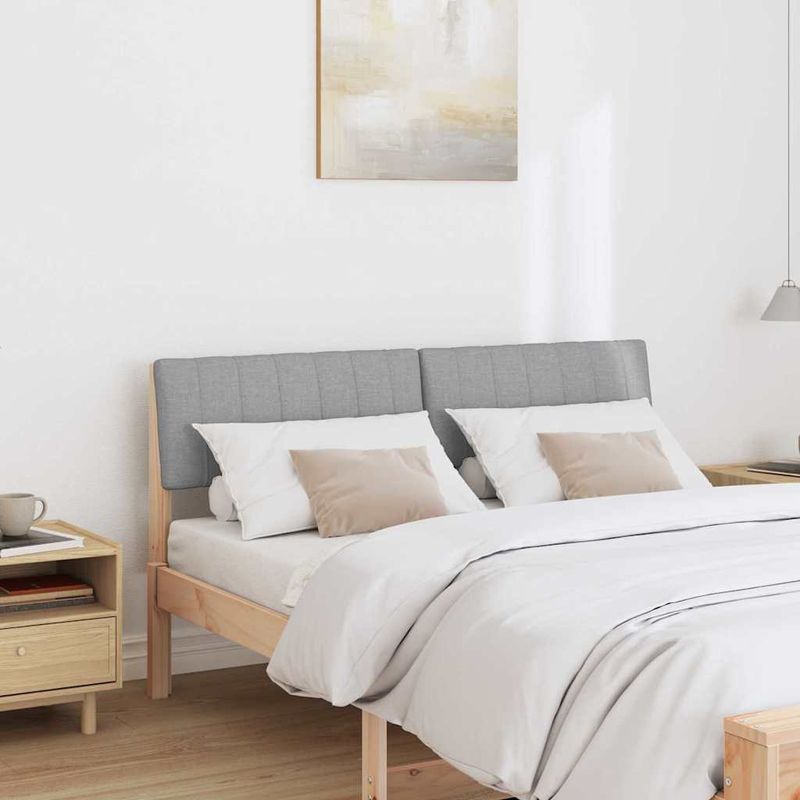 Casa si Gradina - Mobilier - Paturi si accesorii - Accesorii paturi - Tablie de pat tapitata Gri deschis 140 cm Lemn de pin masiv - Infinity.ro