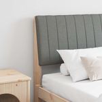 Casa si Gradina - Mobilier - Paturi si accesorii - Accesorii paturi - Tablie de pat tapitata Gri inchis 180 cm Lemn de pin masiv - Infinity.ro