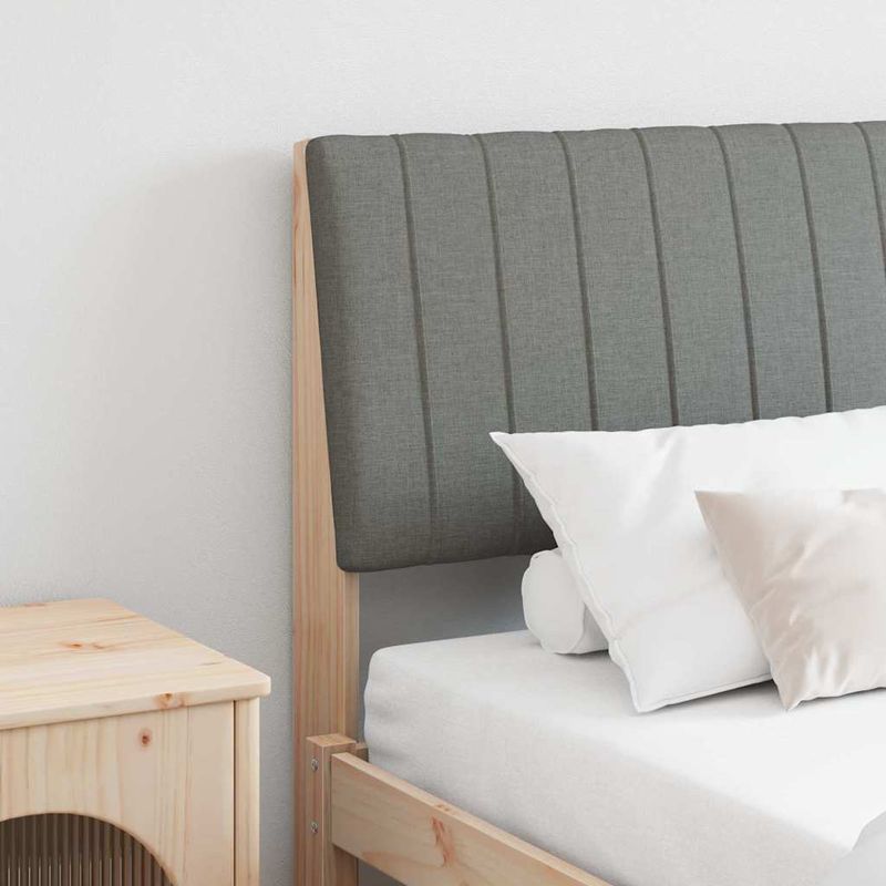 Casa si Gradina - Mobilier - Paturi si accesorii - Accesorii paturi - Tablie de pat tapitata Gri inchis 180 cm Lemn de pin masiv - Infinity.ro