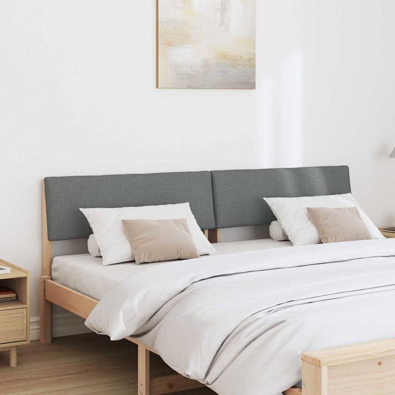 Casa si Gradina - Mobilier - Paturi si accesorii - Accesorii paturi - Tablie de pat tapitata Gri inchis 200 cm Lemn de pin masiv - Infinity.ro