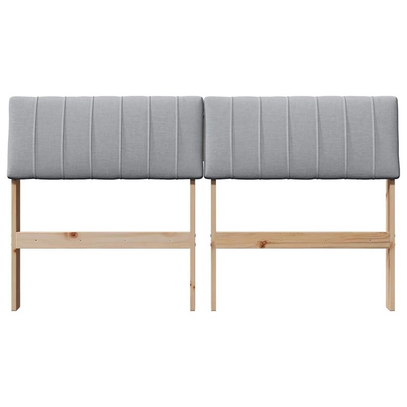 Casa si Gradina - Mobilier - Paturi si accesorii - Accesorii paturi - Tablie de pat tapitata Gri deschis 140 cm Lemn de pin masiv - Infinity.ro