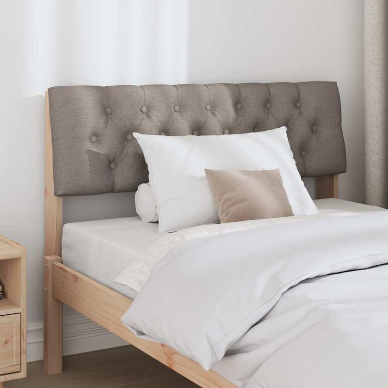 Casa si Gradina - Mobilier - Paturi si accesorii - Accesorii paturi - Tablie de pat tapitata Gri taupe 100 cm Lemn de pin masiv - Infinity.ro