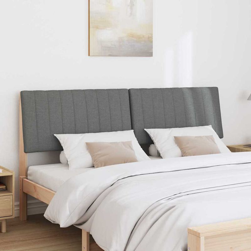 Casa si Gradina - Mobilier - Paturi si accesorii - Accesorii paturi - Tablie de pat tapitata Gri inchis 180 cm Lemn de pin masiv - Infinity.ro